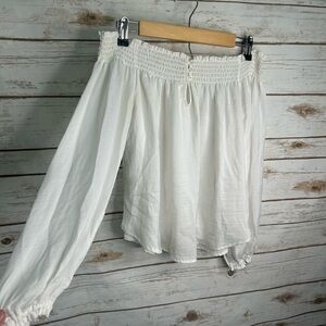 Abercrombie & Fitch Cream Smocked Skirt